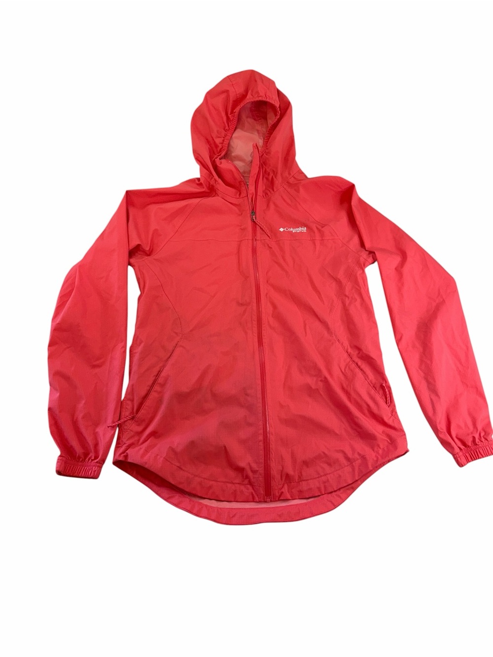 Columbia Coral-Red Hooded Lightweight Jacket